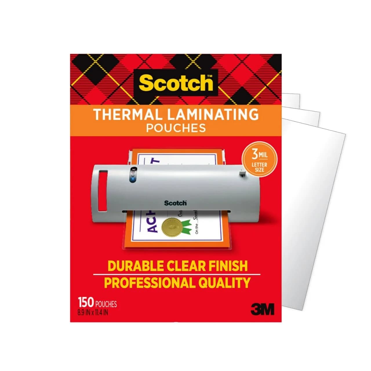 Scotch Thermal Laminating Pouches, Clear, 150-Pack | Letter Size (8.9" x 11.4") thumbnail 1