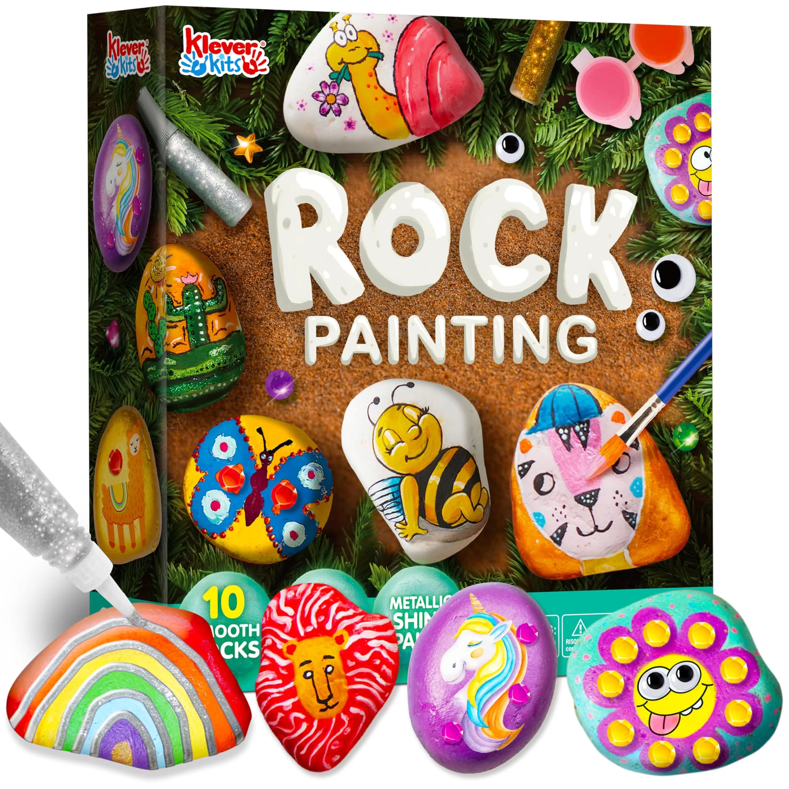 JOYIN Rock Painting Kit for Kids Ages 6-12 | Assorted Colors Art Craft Kit Value Pack - main product image