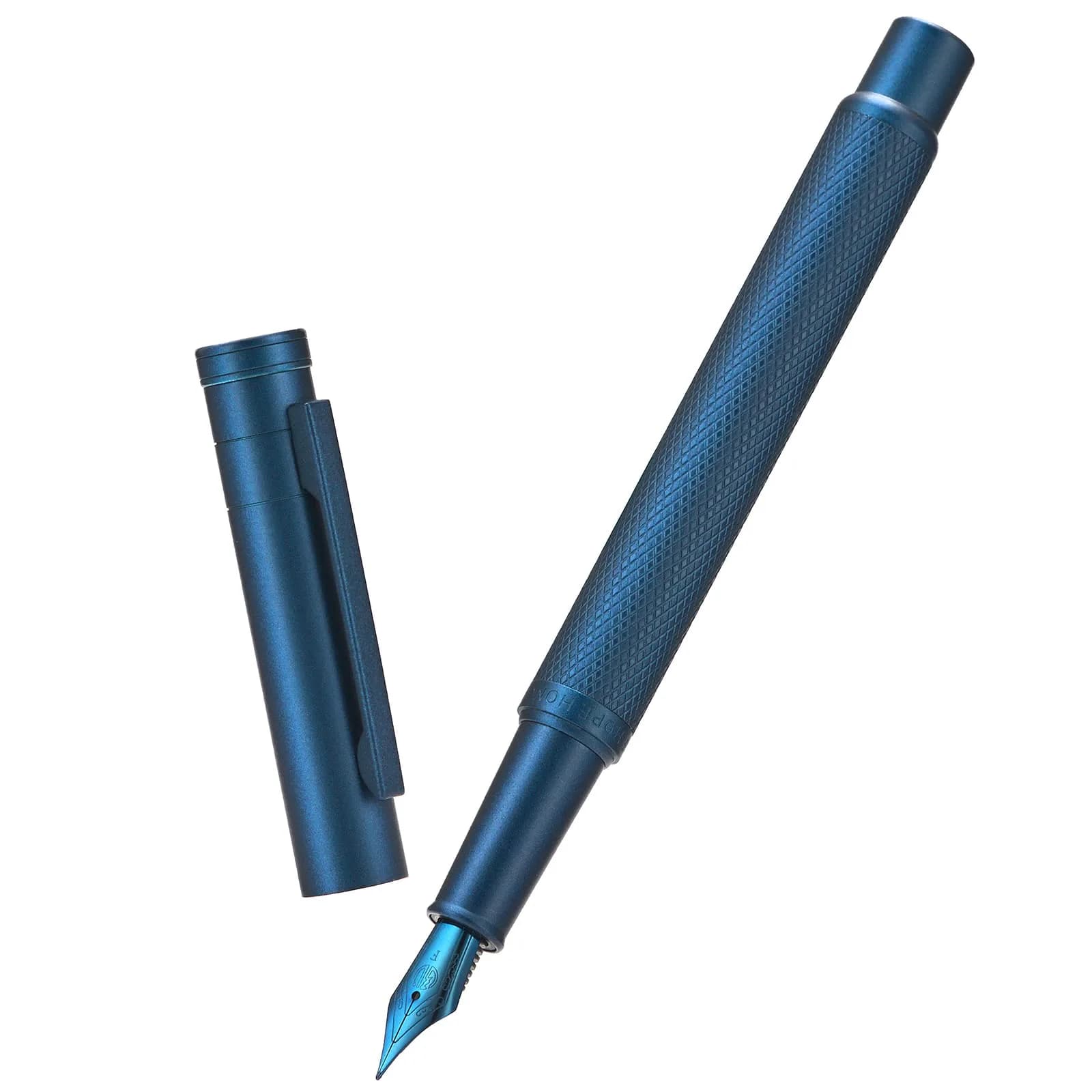 Asvine Dark Blue Forest Fountain Pen Fine Nib with Converter & Metal Case | Smooth Ink Flow