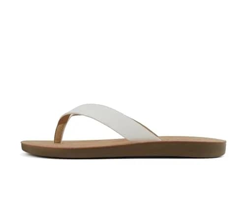 Soda Women Flip Flops Ella White | Casual Beach Thongs with 0.50" Platform thumbnail 1
