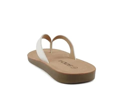 Soda Women Flip Flops Ella White | Casual Beach Thongs with 0.50" Platform thumbnail 5
