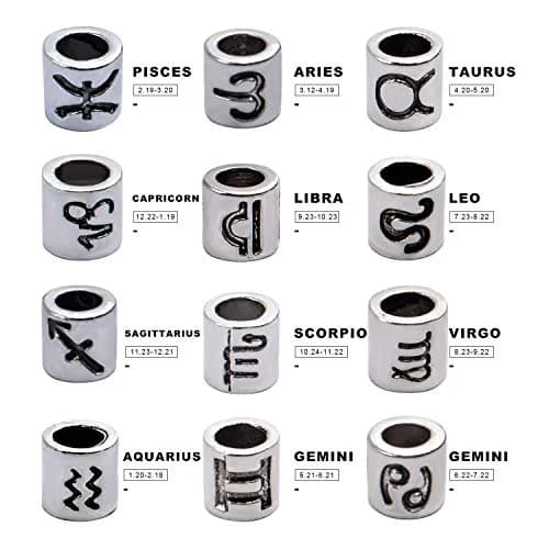 BronaGrand Craft Bead 60pcs Alloy Zodiac Spacer Beads | 4mm Large Hole for Jewelry DIY thumbnail 2