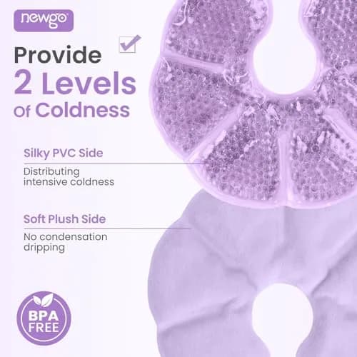 NEWGO Breast Ice Pack Hot/Cold Therapy 2 Pack | Flexible Gel Pad for Nursing & Post-Surgery Comfort thumbnail 2