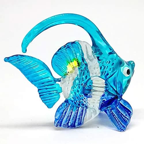 ZOOCRAFT Blown Glass Fish Figurine Animal Tropical Handicraft Miniatures Aquarium Decor | Realistic, Handmade, Colorful thumbnail 1