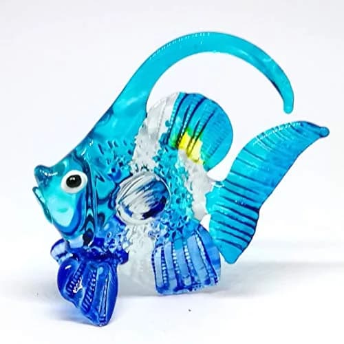 ZOOCRAFT Blown Glass Fish Figurine Animal Tropical Handicraft Miniatures Aquarium Decor | Realistic, Handmade, Colorful thumbnail 4