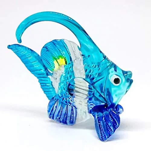 ZOOCRAFT Blown Glass Fish Figurine Animal Tropical Handicraft Miniatures Aquarium Decor | Realistic, Handmade, Colorful thumbnail 2