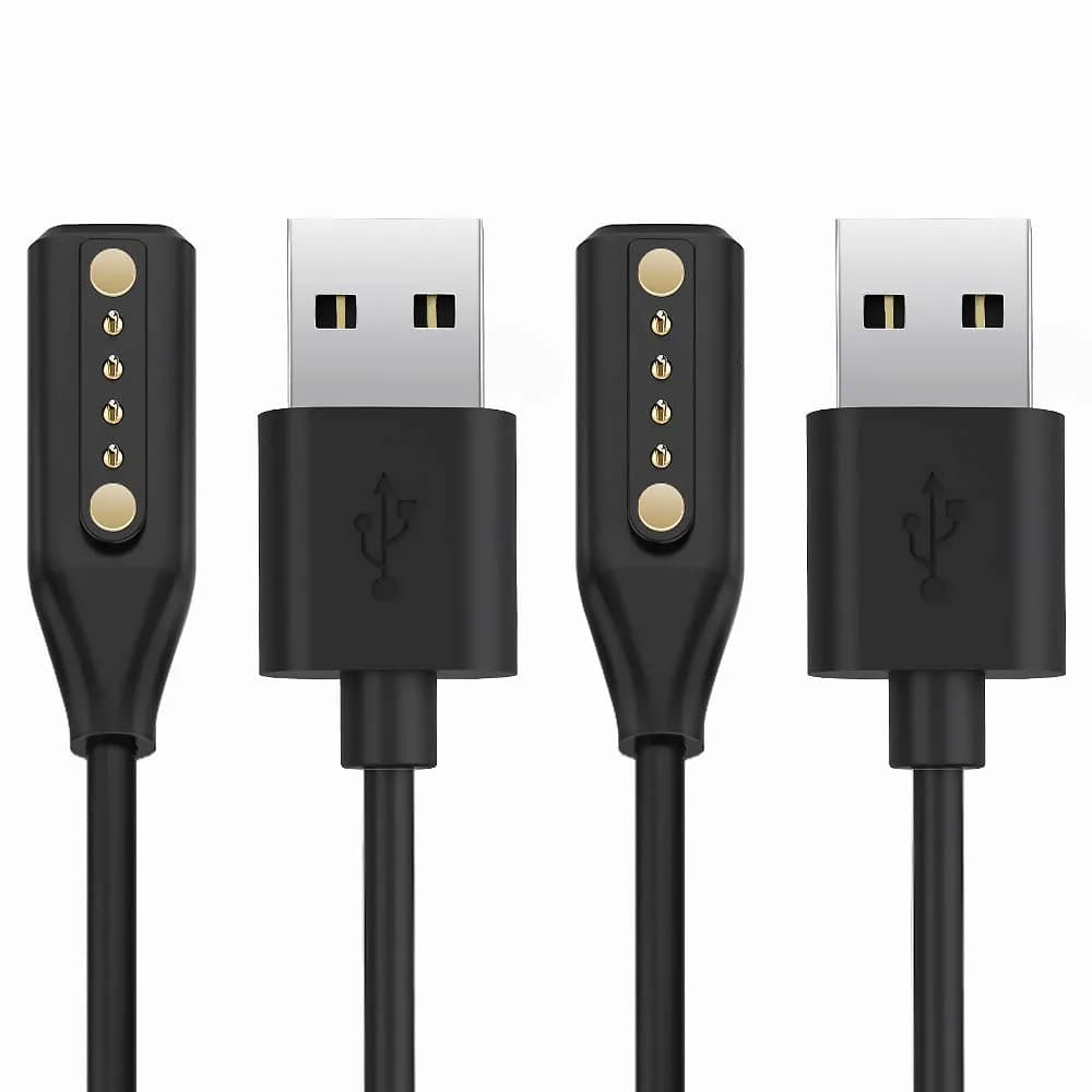 TUSITA Magnetic USB C Charging Cable Compatible with Bose Frames Audio Sun Glasses, 1M, 2-Pack | Fast & Safe Charging — Black