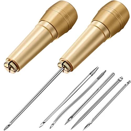 WILLBOND Canvas Leather Sewing Awl with Copper Handles | Hand Stitch Leather & Shoe Repair Tool thumbnail 1