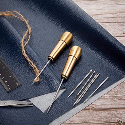 WILLBOND Canvas Leather Sewing Awl with Copper Handles | Hand Stitch Leather & Shoe Repair Tool thumbnail 4
