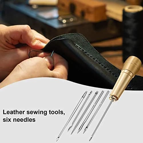 WILLBOND Canvas Leather Sewing Awl with Copper Handles | Hand Stitch Leather & Shoe Repair Tool thumbnail 6