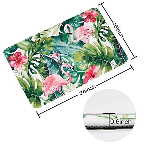 LIVILAN Tropical Leaf Bathroom Rug 40cm x 60cm | Soft Memory Foam, Quick Dry, Non-Slip PVC Backing thumbnail 4