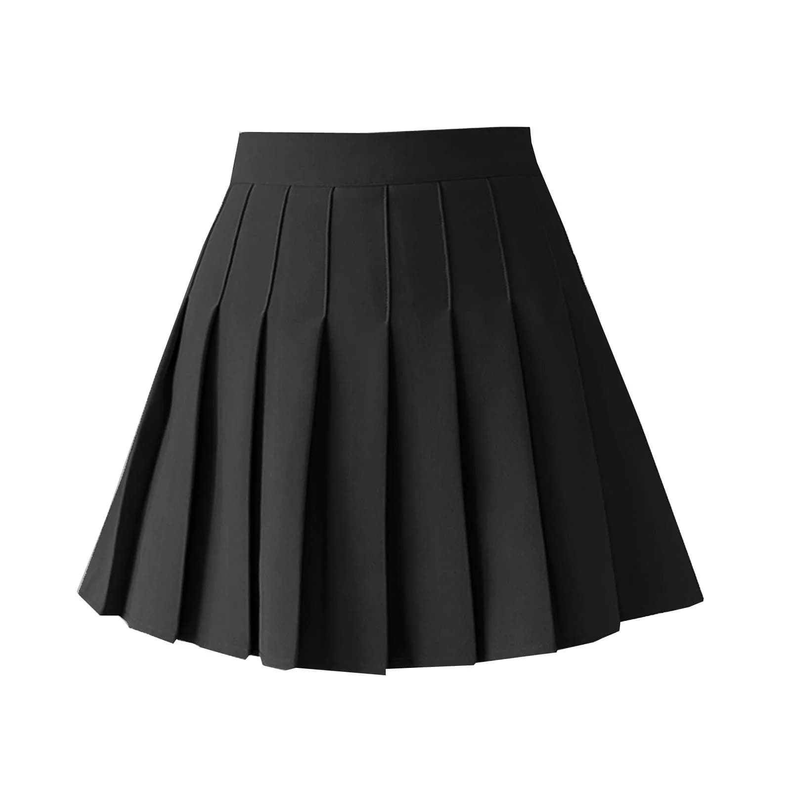 TONCHENGSD Women's High Waist Pleated Mini Skirt Skater Tennis Skirt (Black, M) | Casual & Classic Style