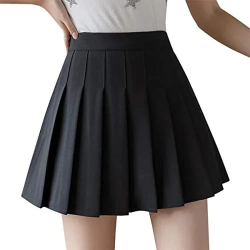 TONCHENGSD Women's High Waist Pleated Mini Skirt Skater Tennis Skirt (Black, M) | Casual & Classic Style thumbnail 2