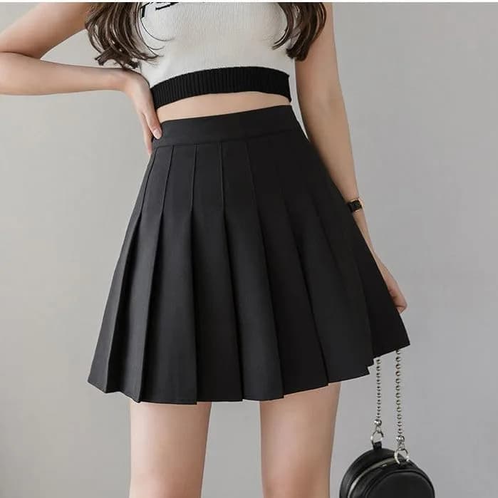 TONCHENGSD Women's High Waist Pleated Mini Skirt Skater Tennis Skirt (Black, M) | Casual & Classic Style thumbnail 3