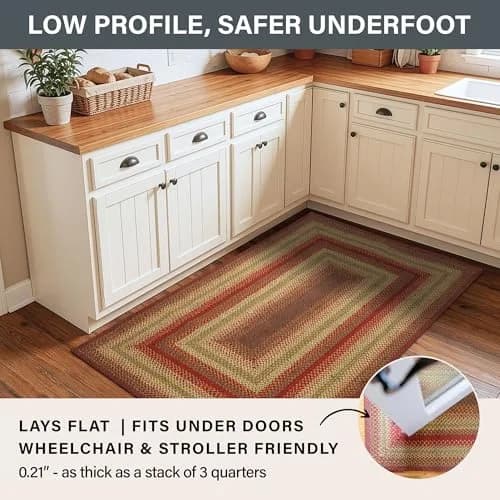 Homespice Cider Barn Braided Jute Runner Rug 55cm x 183cm (22" x 72") | Vibrant Fade-Resistant Color thumbnail 6