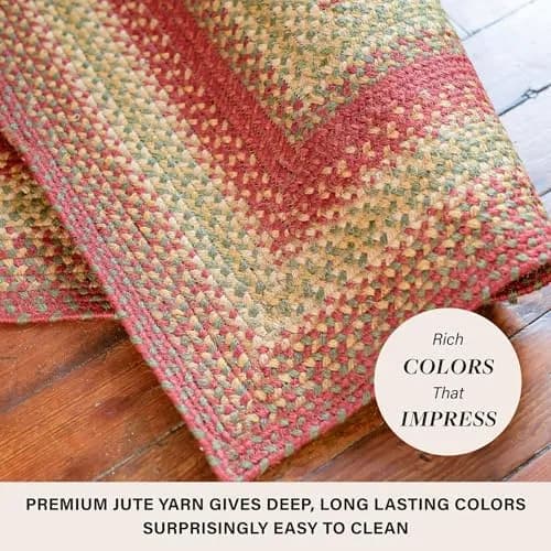 Homespice Cider Barn Braided Jute Runner Rug 55cm x 183cm (22" x 72") | Vibrant Fade-Resistant Color thumbnail 2
