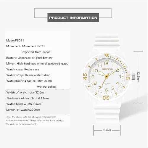 CNBRO Women's Watch Waterproof Nurse Sport Minimalist 32.6mm Resin Case | 50M Water-Resistant thumbnail 7