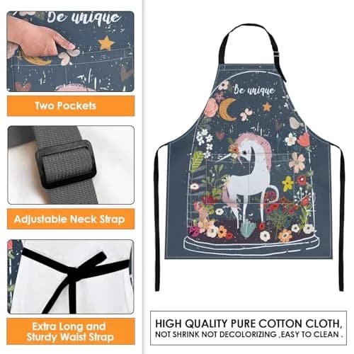 Britimes Apron with Pockets, 32x28 inch | Waterproof Polyester, Adjustable Neck & Waist thumbnail 4