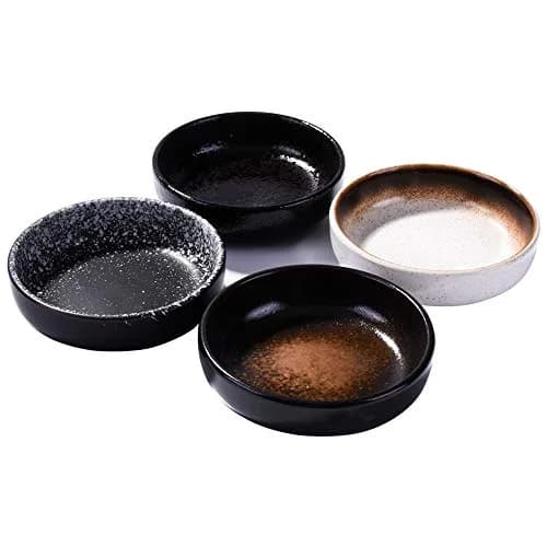 Cerficer Ceramic Sauce Dish Set of 4 | 3.5 Inch Reactive Glaze Small Dipping Bowls thumbnail 1