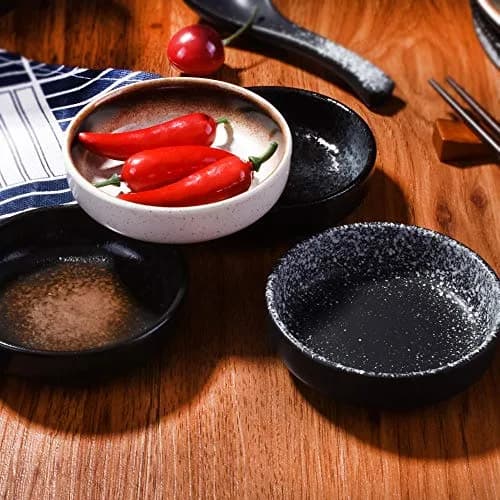 Cerficer Ceramic Sauce Dish Set of 4 | 3.5 Inch Reactive Glaze Small Dipping Bowls thumbnail 2