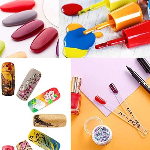 Treamlyn 150 Pcs Clear Nail Swatch Sticks with Ring | Fan Shape Nail Art Polish Display Tips thumbnail 4
