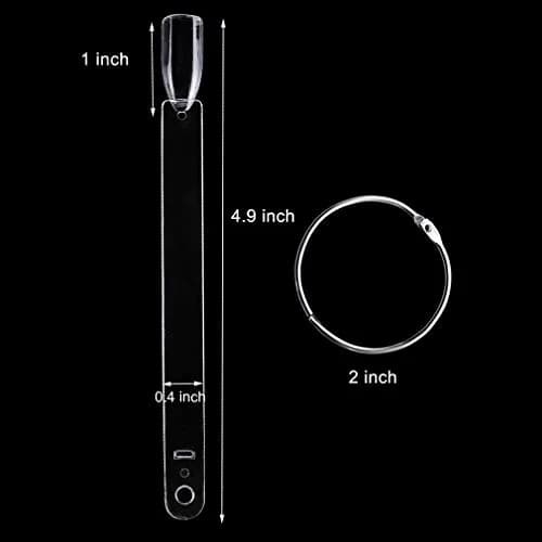 Treamlyn 150 Pcs Clear Nail Swatch Sticks with Ring | Fan Shape Nail Art Polish Display Tips thumbnail 5
