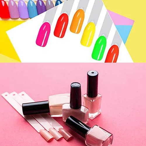 Treamlyn 150 Pcs Clear Nail Swatch Sticks with Ring | Fan Shape Nail Art Polish Display Tips thumbnail 2