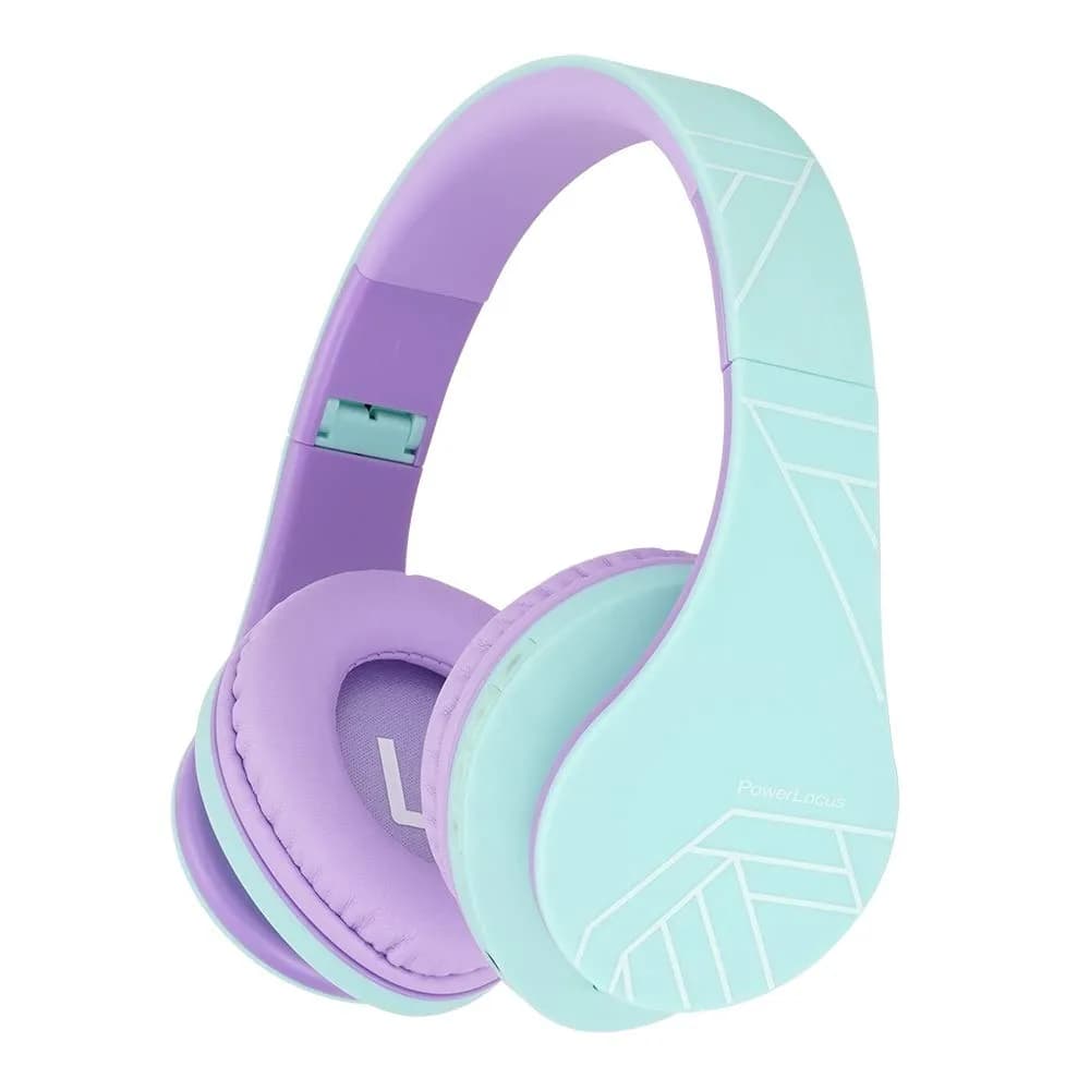 PowerLocus Kids Over-Ear Headphones Bluetooth Wireless | Safe 85DB, Foldable, 15H Play, Micro SD Mode