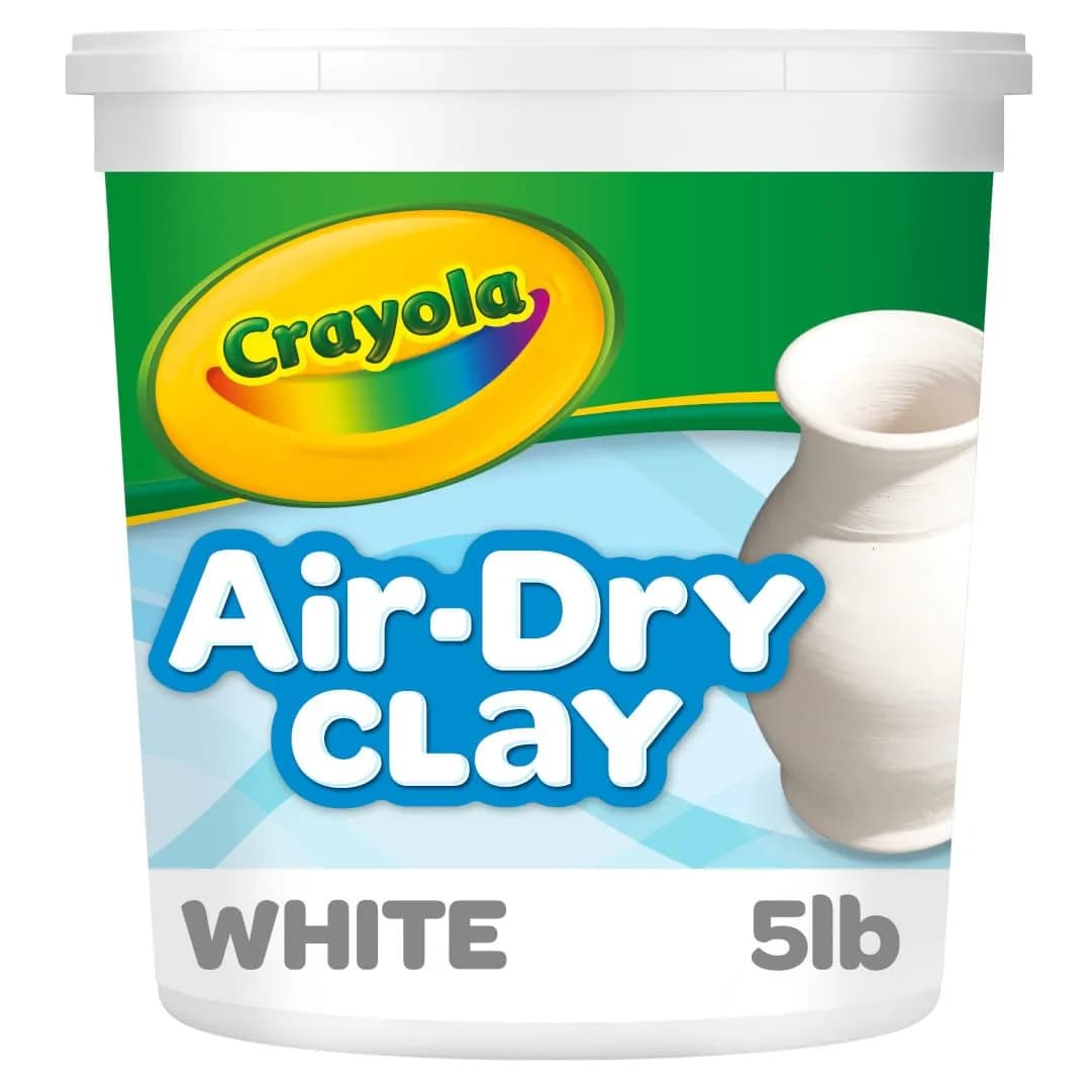 Crayola Air Dry Clay for Kids (5 lb / 2.27 kg), Reusable Bucket of Terra Cotta Clay for Sculpting | Non-Toxic Arts and Crafts Supplies — White / 5lb
