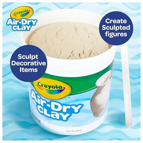 Crayola Air Dry Clay 5 lb (2.27 kg) | Non-Toxic White Modeling Clay for Kids & Art Classrooms thumbnail 2