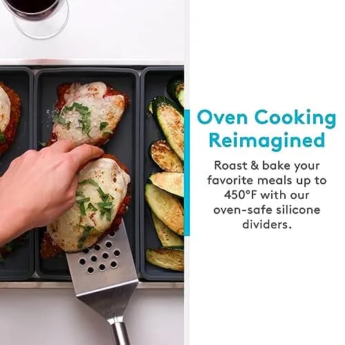 Prepd Cheat Sheets Silicone Sheet Pan Dividers (4-Pack) | Cook Multiple Dishes at Once thumbnail 4