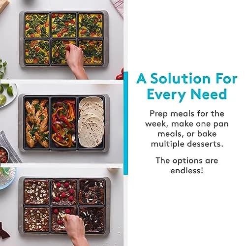 Prepd Cheat Sheets Silicone Sheet Pan Dividers (4-Pack) | Cook Multiple Dishes at Once thumbnail 8
