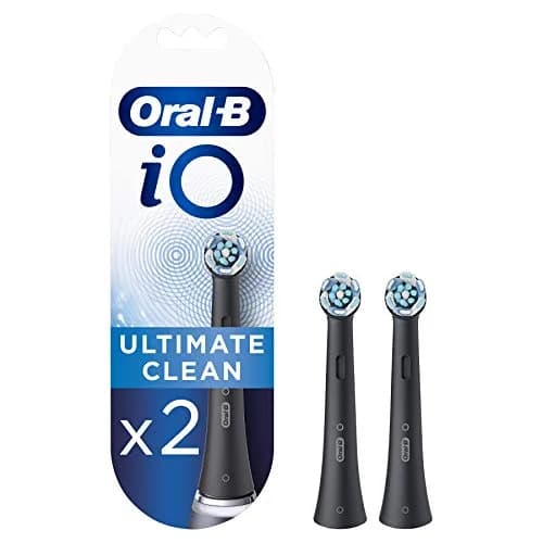 Oral-B iO Ultimate Clean Electric Toothbrush Head Replacement, Pack of 2, Black | Deeper Plaque Removal thumbnail 1