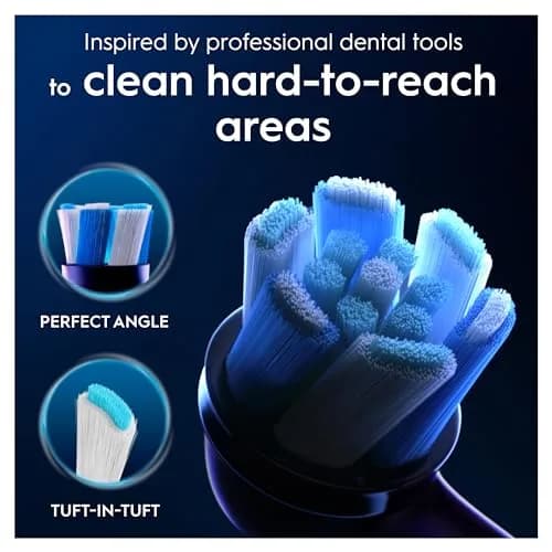 Oral-B iO Ultimate Clean Electric Toothbrush Head Replacement, Pack of 2, Black | Deeper Plaque Removal thumbnail 4