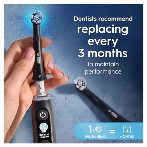 Oral-B iO Ultimate Clean Electric Toothbrush Head Replacement, Pack of 2, Black | Deeper Plaque Removal thumbnail 5