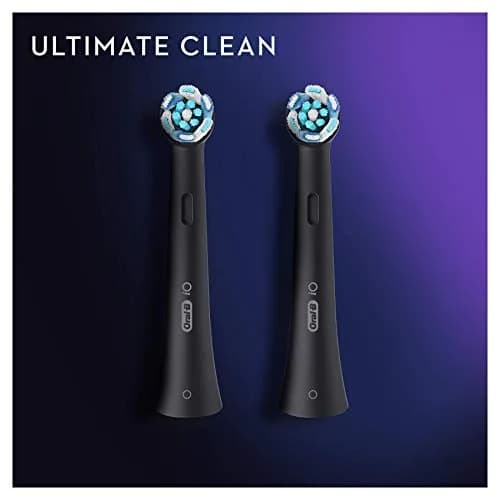 Oral-B iO Ultimate Clean Electric Toothbrush Head Replacement, Pack of 2, Black | Deeper Plaque Removal thumbnail 2