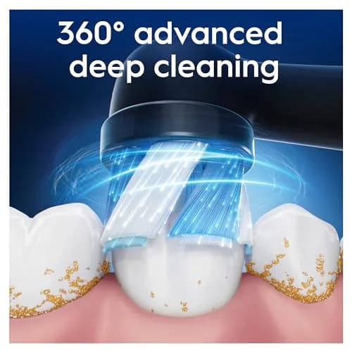 Oral-B iO Ultimate Clean Electric Toothbrush Head Replacement, Pack of 2, Black | Deeper Plaque Removal thumbnail 3