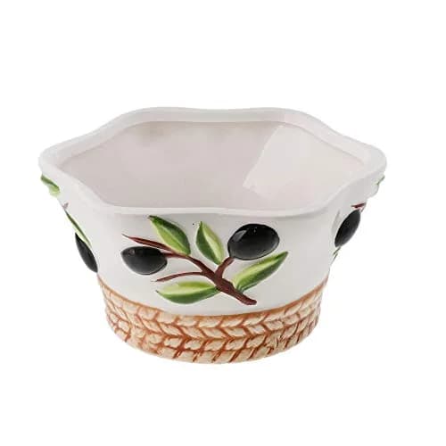 Servette Home Medium Ceramic Olive Salad Bowl 16.0 cm (5.75 Inches) Diameter, 7.6 cm (3 Inches) Height | Tuscany Inspired thumbnail 1