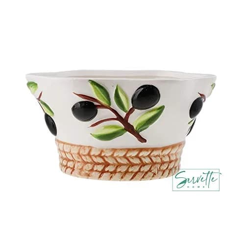 Servette Home Medium Ceramic Olive Salad Bowl 16.0 cm (5.75 Inches) Diameter, 7.6 cm (3 Inches) Height | Tuscany Inspired thumbnail 4