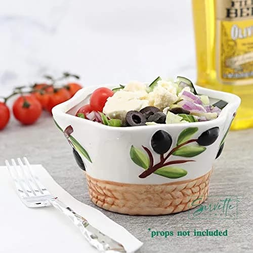 Servette Home Medium Ceramic Olive Salad Bowl 16.0 cm (5.75 Inches) Diameter, 7.6 cm (3 Inches) Height | Tuscany Inspired thumbnail 2