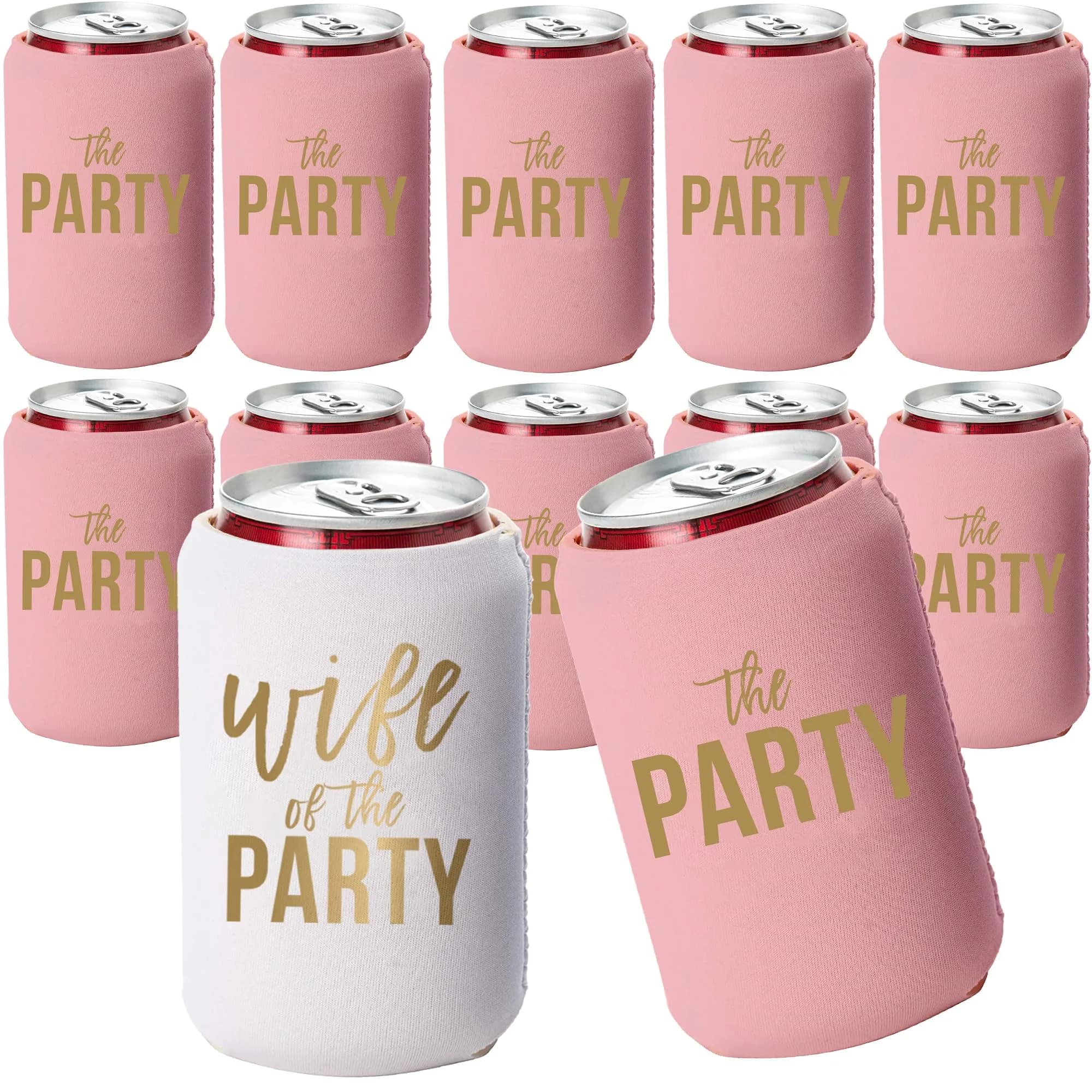 Your Dream Party Shop Wife of the Party Bachelorette Can Coolers (Set of 12, Pink) — Dusty Rose