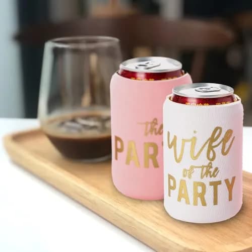 Your Dream Party Shop Wife of the Party Bachelorette Can Coolers (Set of 12, Pink) thumbnail 6