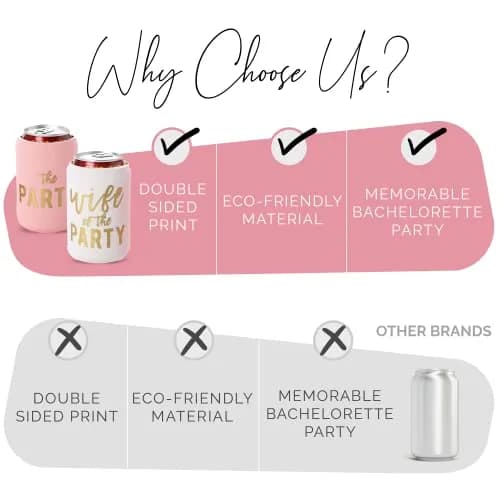 Your Dream Party Shop Wife of the Party Bachelorette Can Coolers (Set of 12, Pink) thumbnail 8