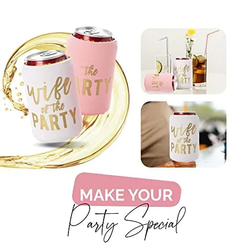 Your Dream Party Shop Wife of the Party Bachelorette Can Coolers (Set of 12, Pink) thumbnail 3
