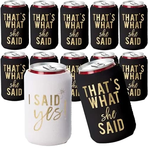 Your Dream Party Shop Black Beverage Insulator Set of 12 | Nashville Bachelorette Party Decor (Medium) thumbnail 1