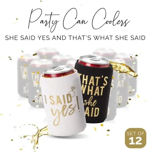 Your Dream Party Shop Black Beverage Insulator Set of 12 | Nashville Bachelorette Party Decor (Medium) thumbnail 5