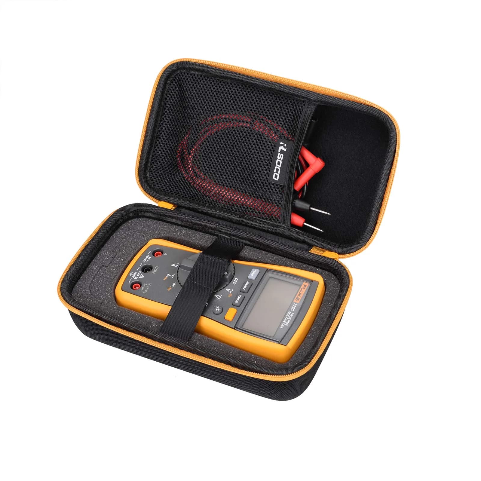 RLSOCO Carrying Case for Fluke 62 Max/62 Max+/561/59 Max+/59 Max/64 Max/59 Mini/ST20 Max/PerfectPrime IR0001 | Durable Infrared Thermometer Case — Yellow Zip