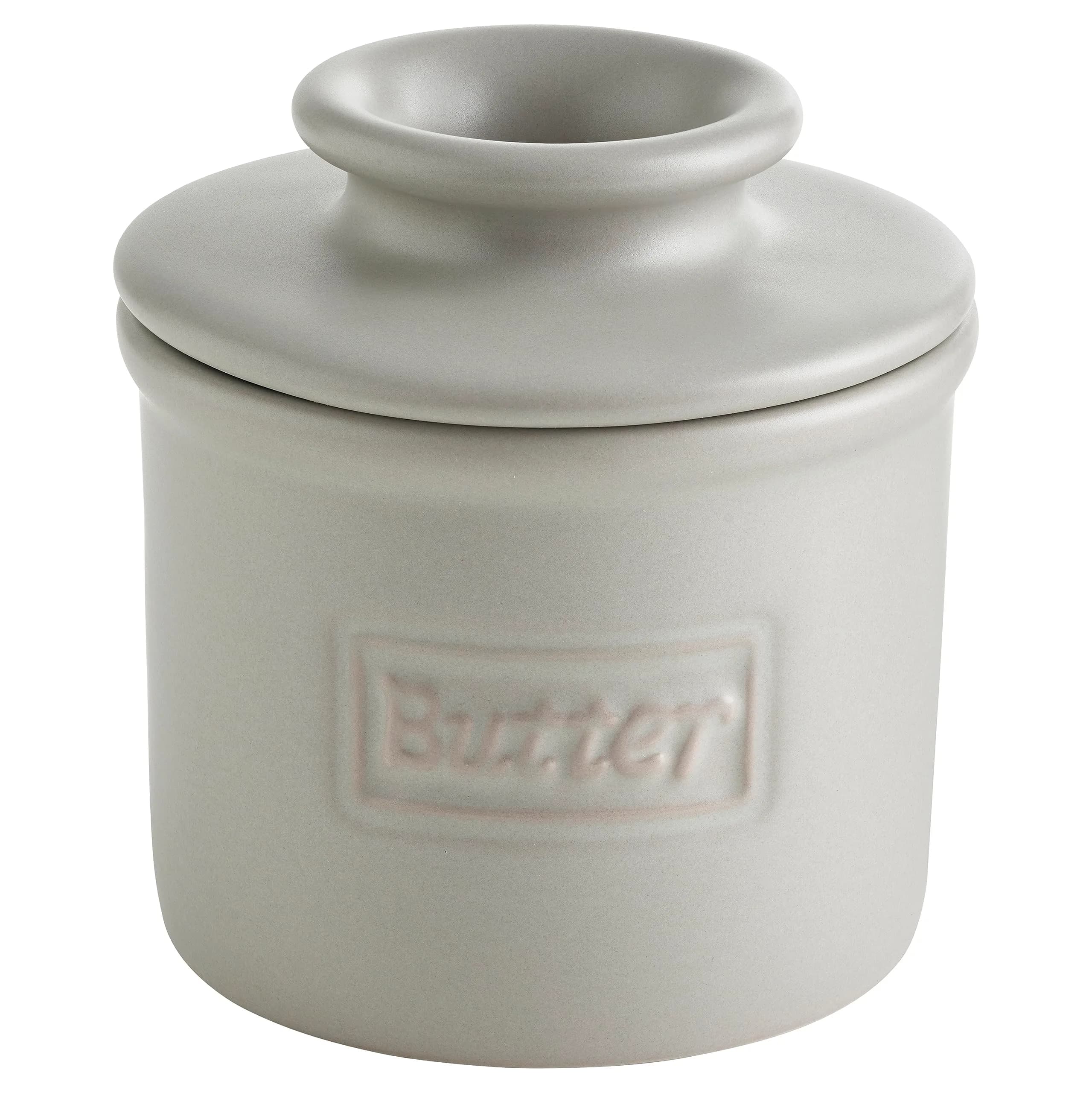 Butter Bell Crock by L. Tremain French Ceramic Butter Keeper, Stone | Keeps Butter Fresh & Spreadable Without Refrigeration