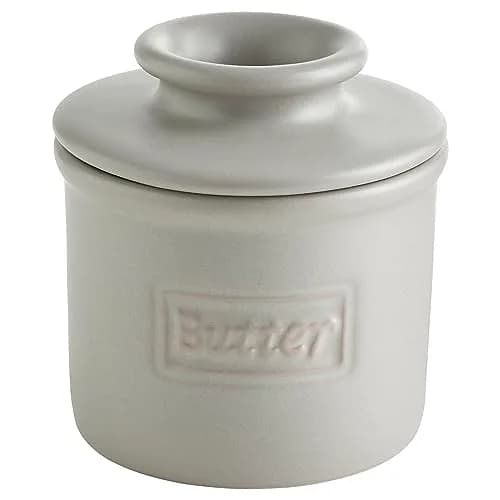 Butter Bell Crock by L. Tremain French Ceramic Butter Keeper, Stone | Keeps Butter Fresh & Spreadable Without Refrigeration thumbnail 1