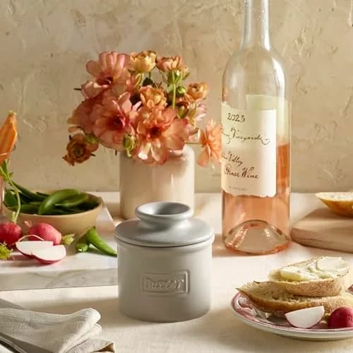 Butter Bell Crock by L. Tremain French Ceramic Butter Keeper, Stone | Keeps Butter Fresh & Spreadable Without Refrigeration thumbnail 2